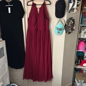 Elegant Burgundy Evening Gown